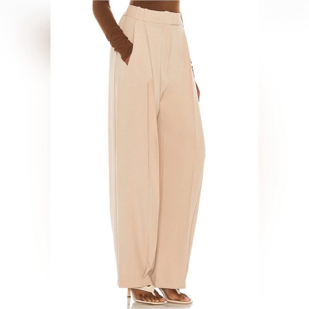 NWT RE ONA Joey Suit Trousers Pants Tan Pleated XS